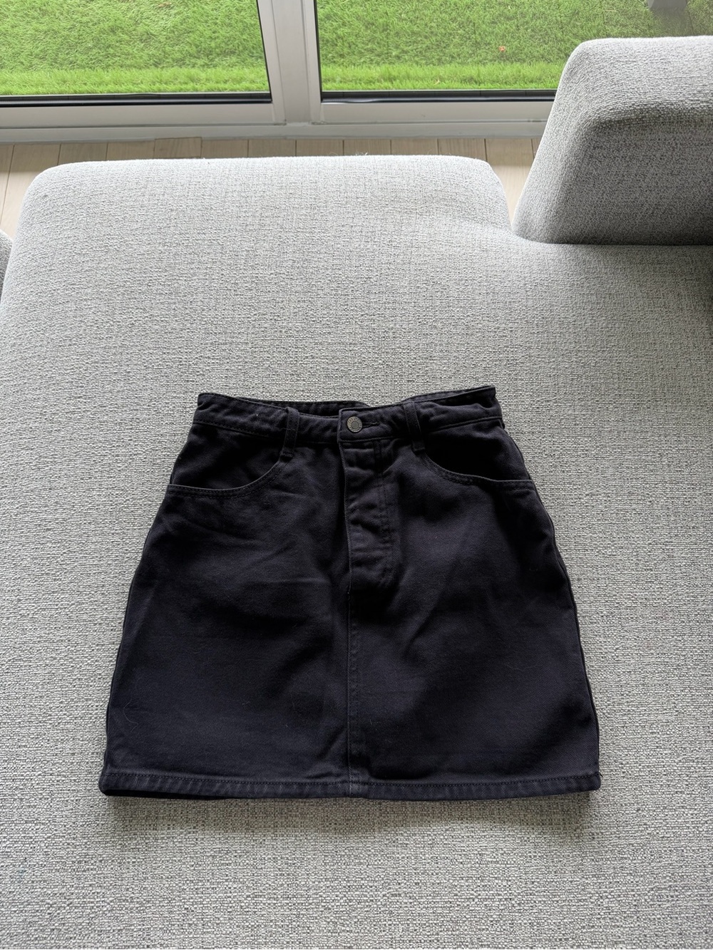 Brandy Melville Black Mini Denim Skirt